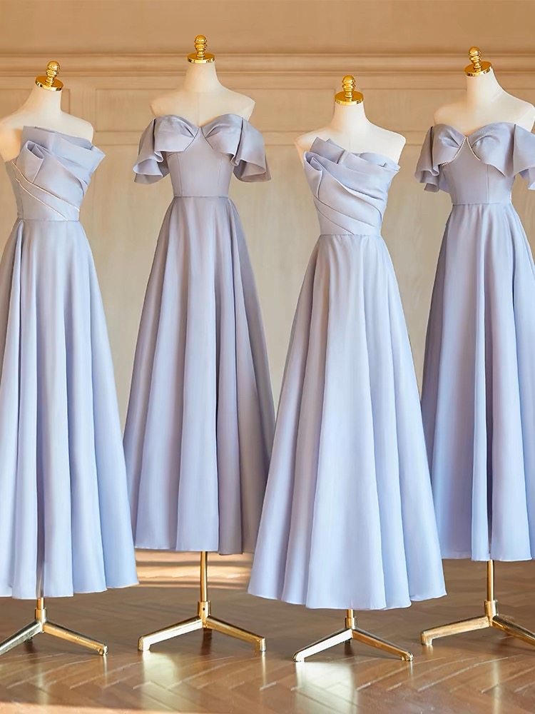 Elegant Lavender Off-shoulder Bridesmaid Dresses