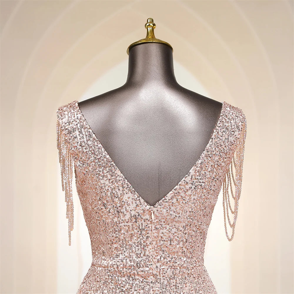 rose gold lace bridesmaid dresses A-Line Rose Gold Bridesmaid Dress with Lace Up