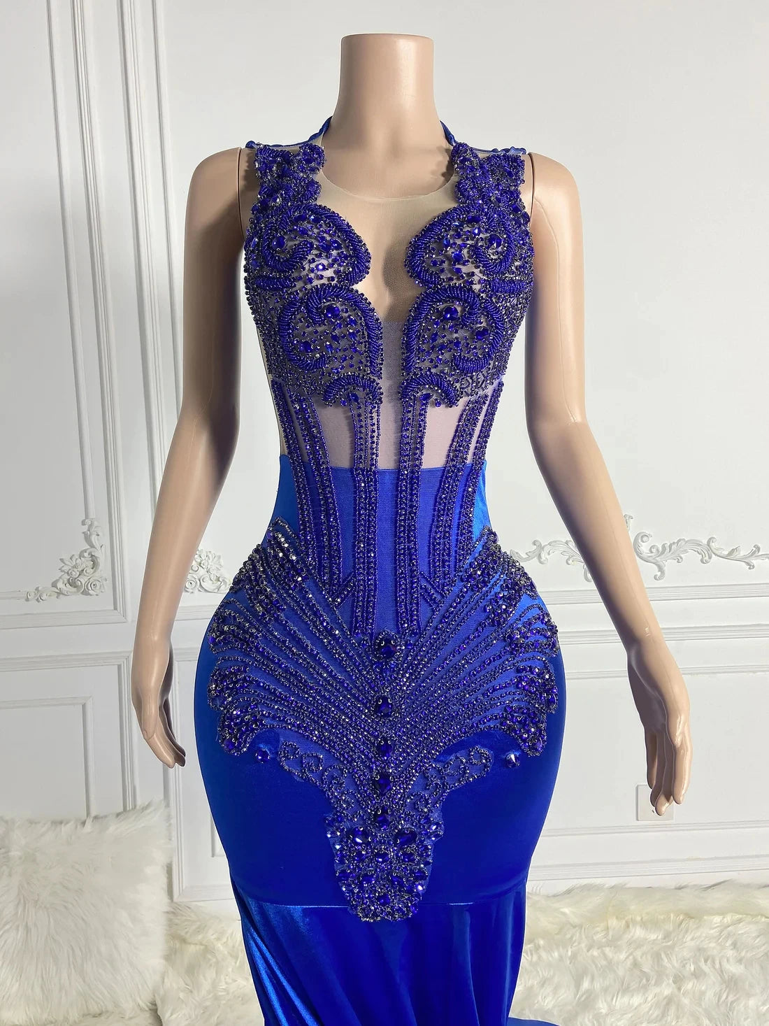 Royal blue lace bodycon dress outlet