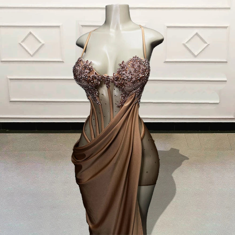 green emerald velvet dress Sheer Corset Glitter Quinceanera Dress by Rachel Allan RQ2183 22w / Deep Champagne main image 0
