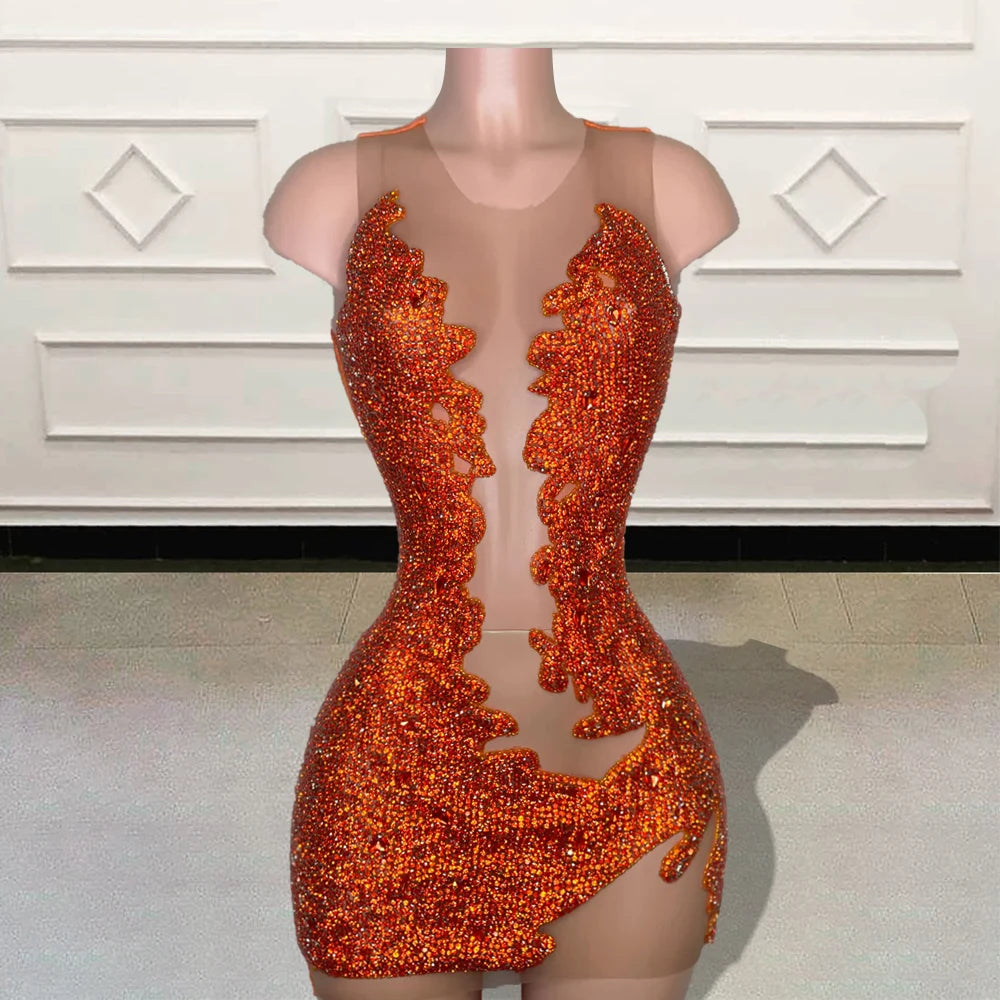 strapless open back dress Burnt Orange Satin Bridesmaid Dress – Amelia main image 0