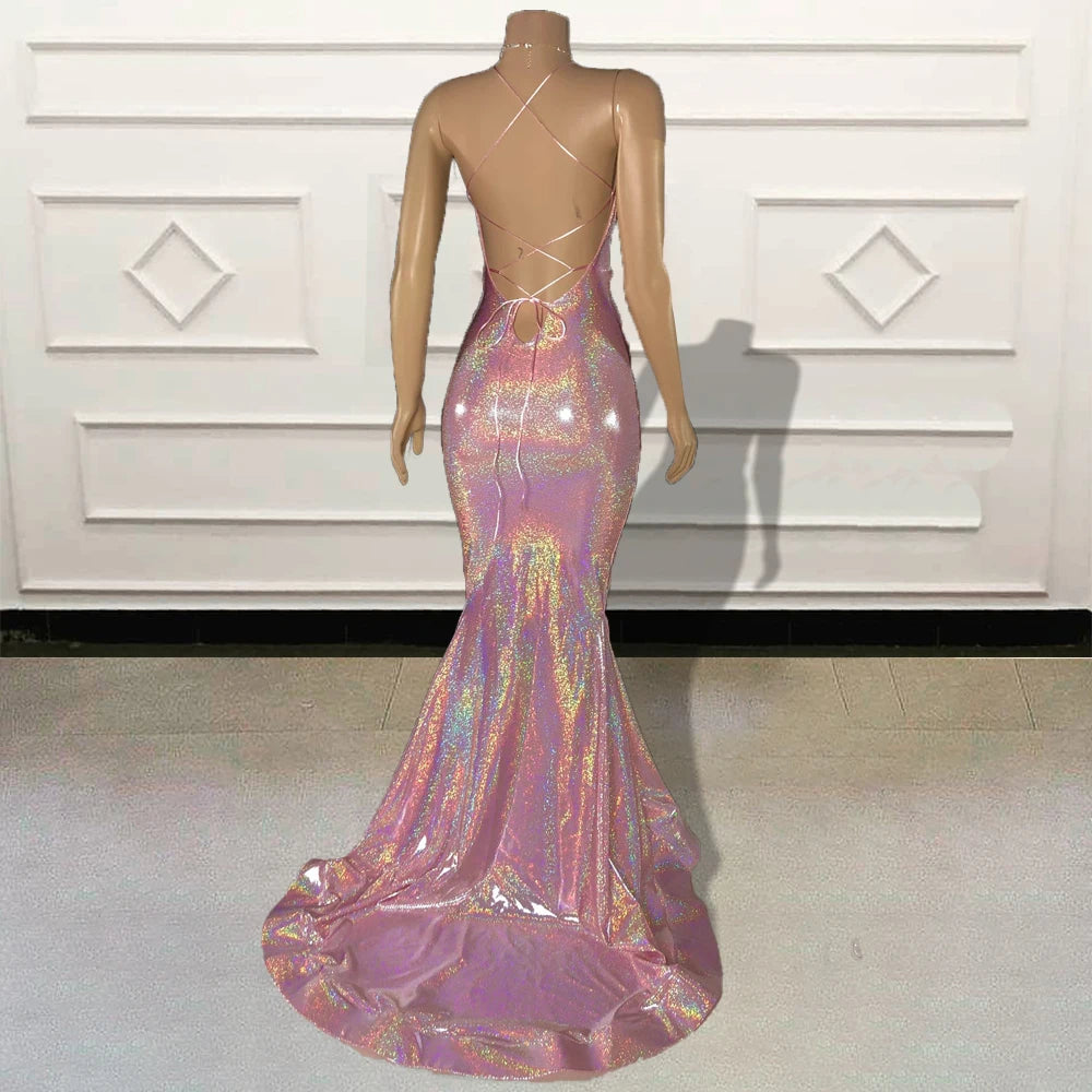 fitted lace wedding dress Vintage Badgley Mischka Iridescent Sequin Mermaid Gown – Recess