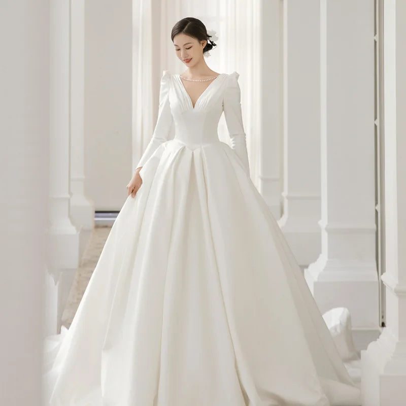 Bride Dresses Wedding Dress French Satin White Trailing Formal Occasion Plus  Size Maxi Elegant H998 on Luulla