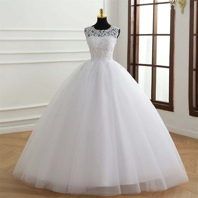 Lace Bodice Ball Gown With Tulle Skirt on Luulla