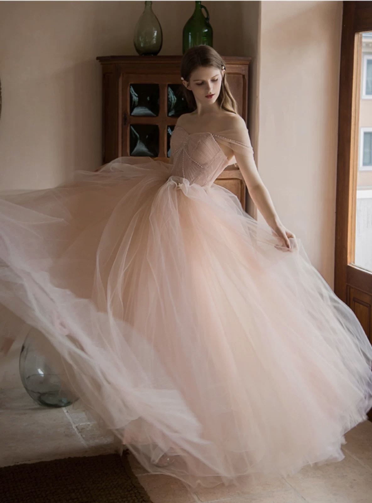 Off Shoulder Prom Dress, Pink Fairy Party Dress on Luulla Off Shoulder Prom Dress, Pink Fairy Party Dress on Luulla