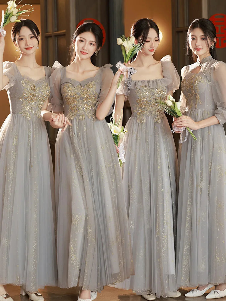 premium party dresses with stunning details WHAMVOX Dark Grey Women Lace Dress for Wedding Party Made of Premium Lace  and Cotton Comfortable Elastic Fit Short Prom Dress Size XL
