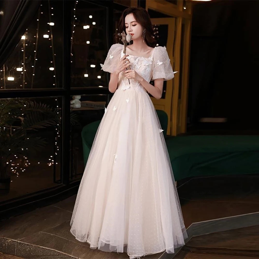 sweet bridesmaid dresses Off-the-Shoulder Bridesmaid Dresses With Chiffon and Sweet Ruffles