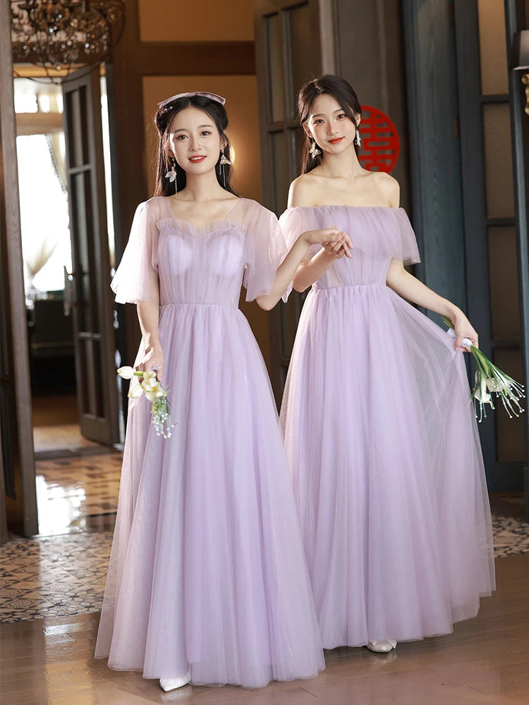 lavender tulle bridesmaid dresses Light Blue