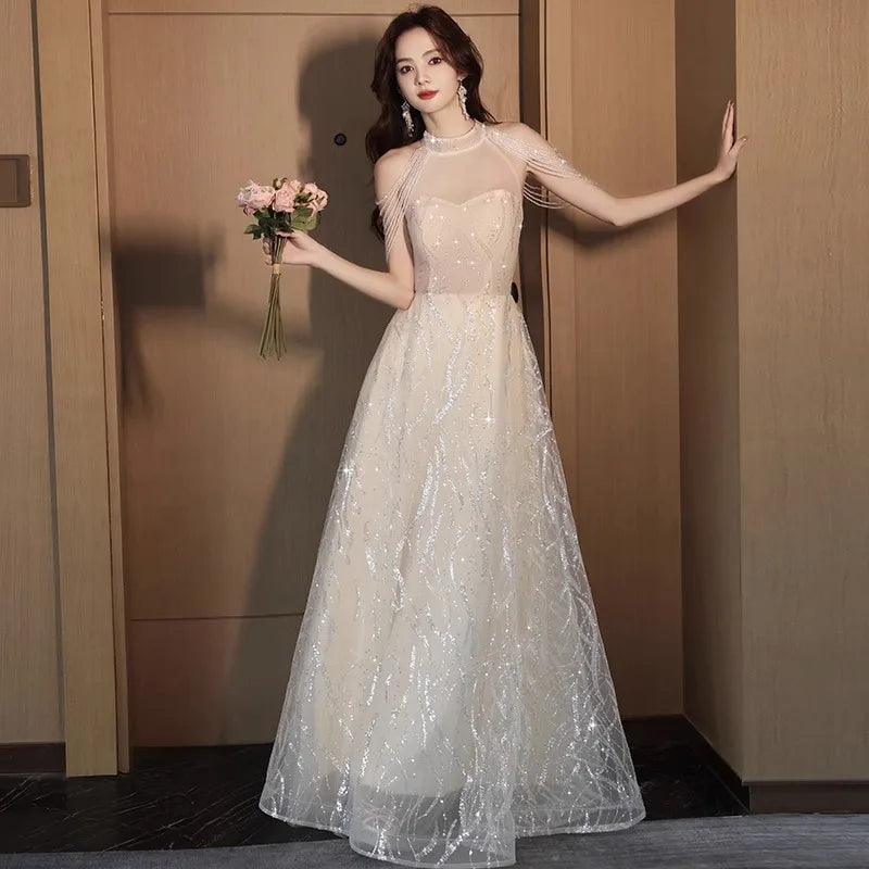 sheer sequin wedding dress Stunning Sequin Bridal Gown With Sheer Shoulders