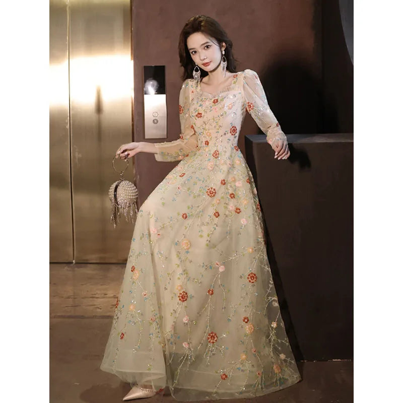romantic formal dresses Adora 3209 Long Prom Layered Slit Formal Dress main image 1