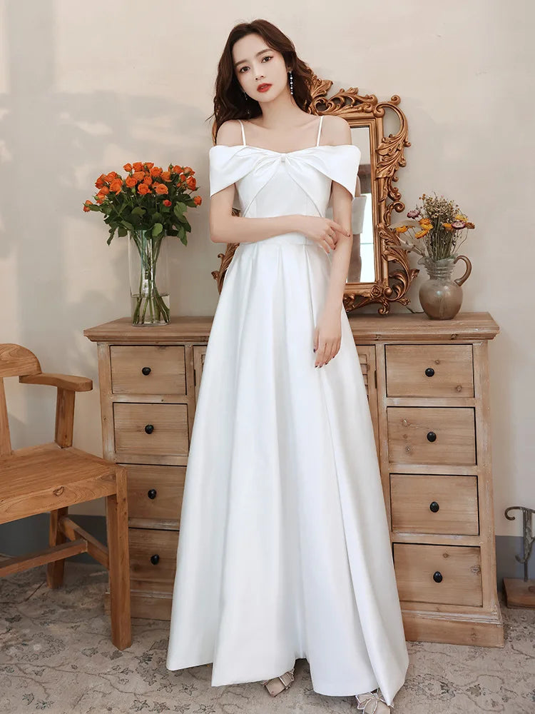 off the shoulder white bow dress Front Bow Off Shoulder Dress in White