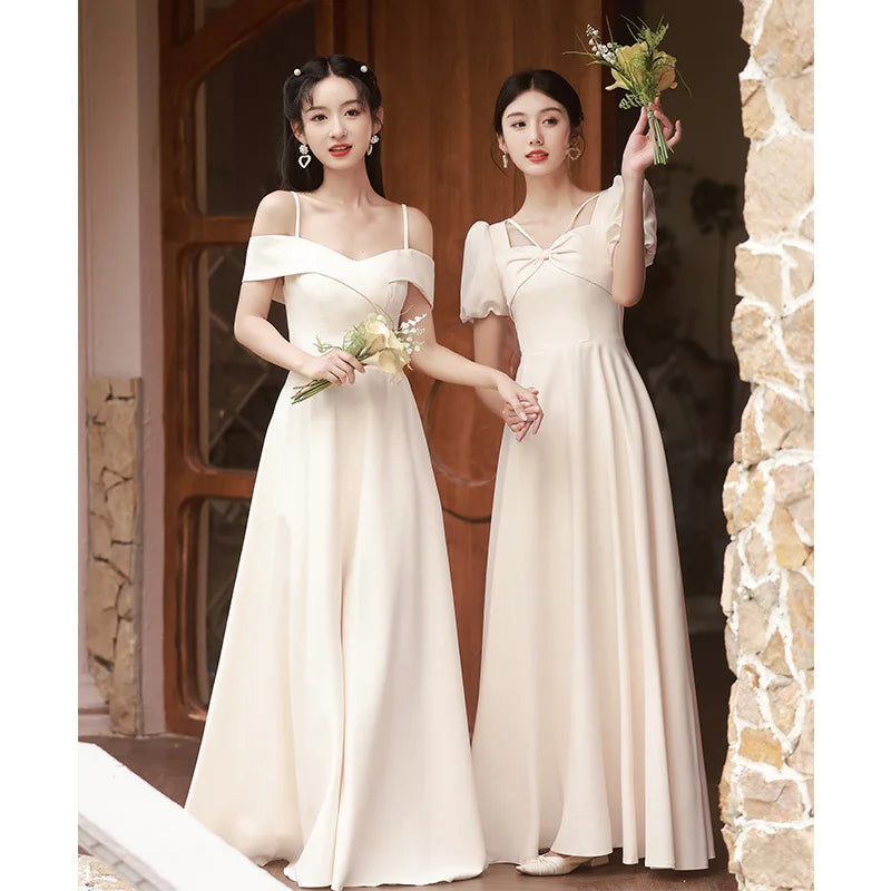 white christmas dresses Wedtrend Women Bridesmaids A Line Off The Shoulder Ruched Chiffon Bridesmaid Dress with Slit, Ivory main image 0