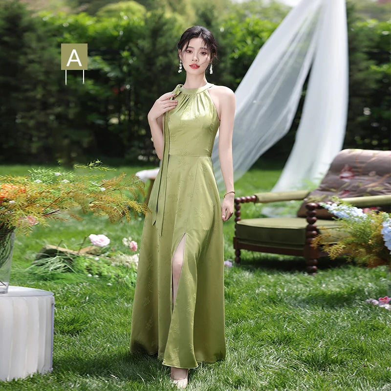 moss green dress bridesmaid Zapakasa Women Dusty Sage Floral Embroidered Bridesmaid Dress Off The Shoulder  Wedding Guest Dress with Slit