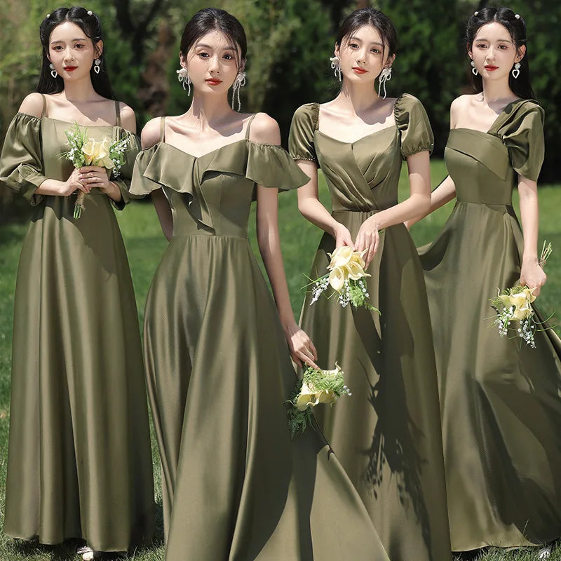 Chic Olive Green Bridesmaid Maxi Dresses Collection