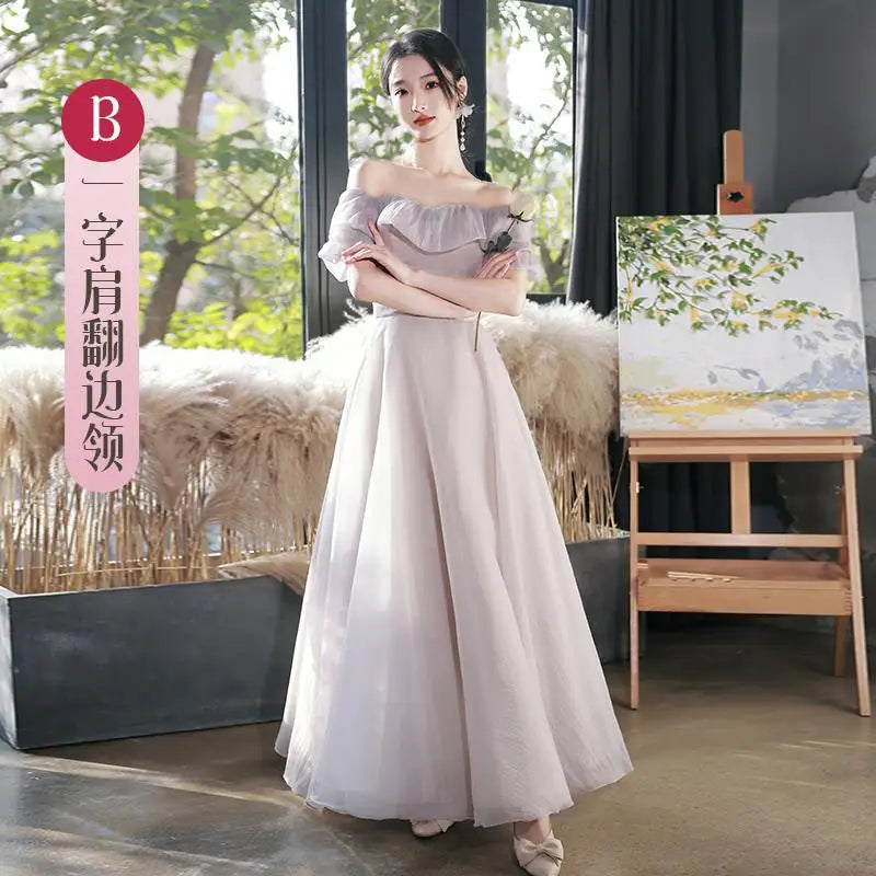 luulla bridesmaid dresses Off-shoulder Chiffon Bridesmaid Dress With Bows on Luulla