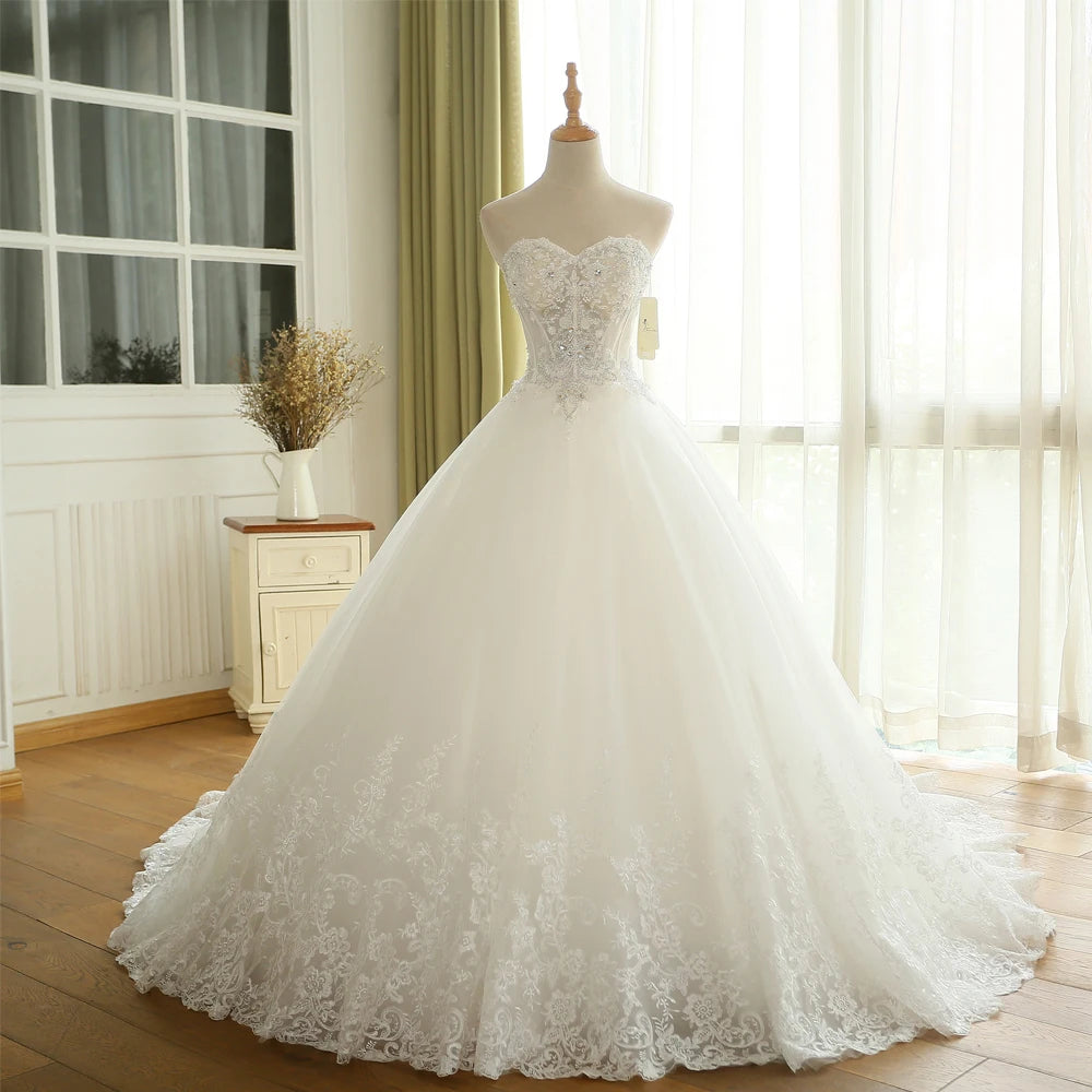 Strapless Lace Bridal Gown With Flare Skirt on Luulla