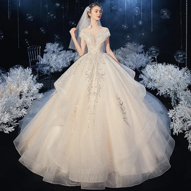 sweetheart neckline wedding dress a line A-line Wedding Dress With Beaded Bodice main image 0