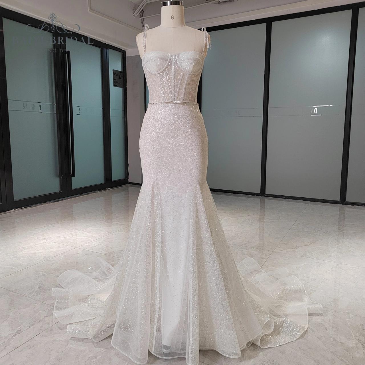 chinese dress ladies Glitter Mermaid Long Wedding Gown main image 1