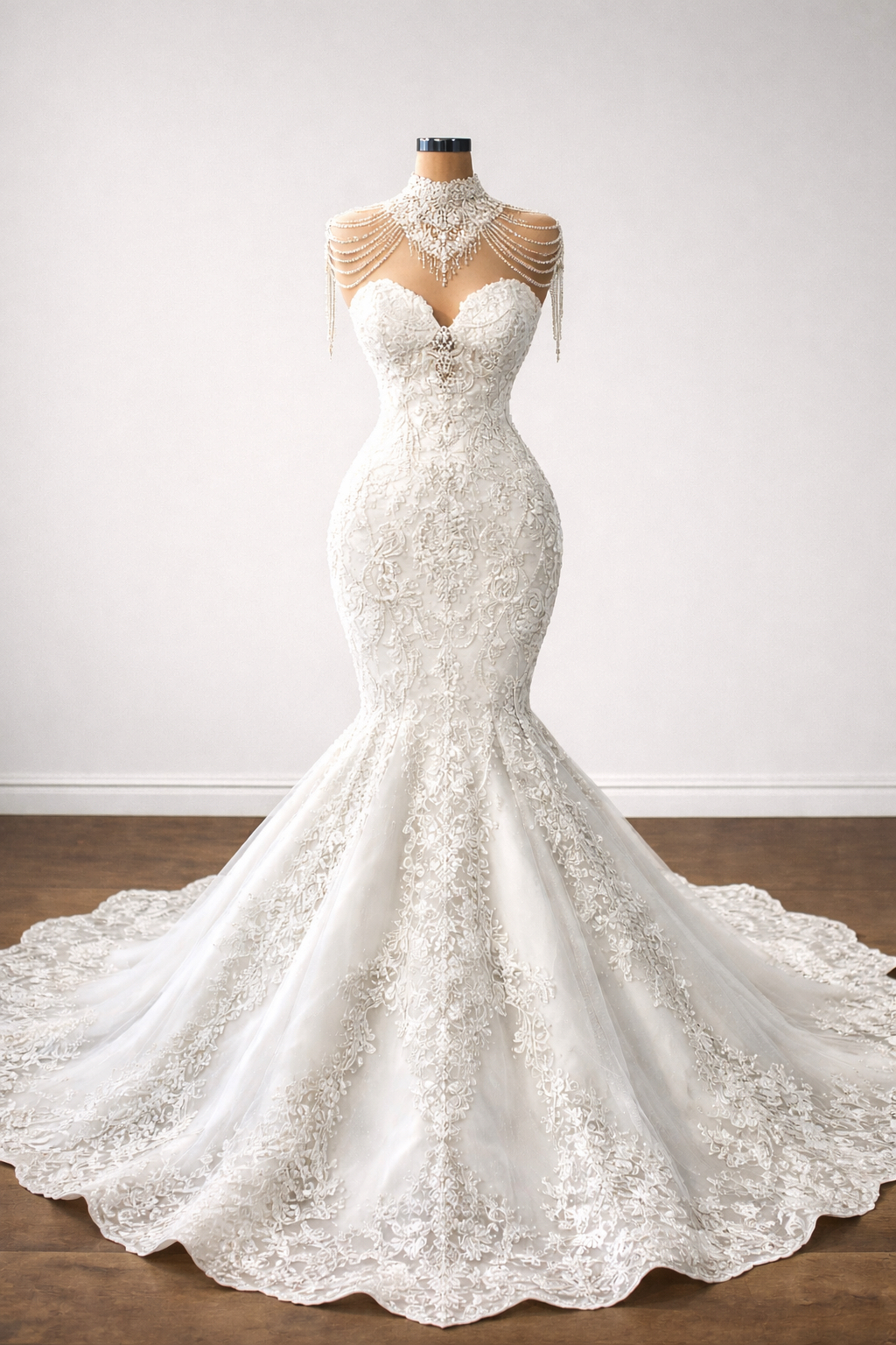 mermaid wedding dress silhouette Feel Gorgeous in this Mermaid Silhouette Wedding Dress 2XL / Off White