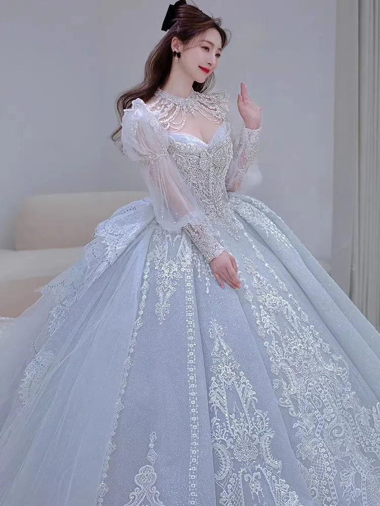 satin lace up formal dress Long Satin A-Line Prom Dress with Lace-Up Corset Royal / 12 main image 0