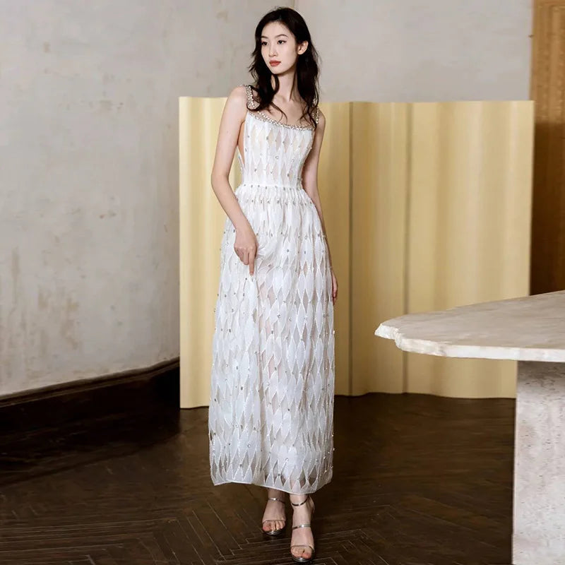 chinese dress ladies World of Possibilities Ivory Floral Lace Maxi Dress