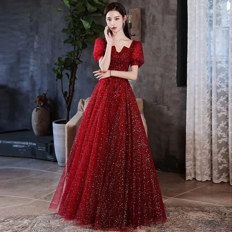 sparkling red dress Sequin Dress, Sparkly Cocktail Party Gown, Sweet 16 Dress, Puff Sleeve Mini please refer to the following size guide Strapless Red Sequin Evening Gown,