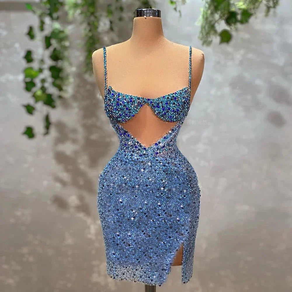 strappy glitter dress Vylet - Gold Strappy Glitter Shimmer Piping Bodycon Dress | Party Dresses main image 1