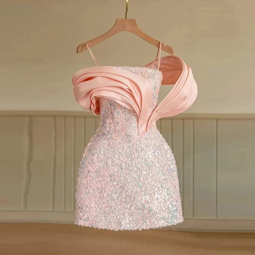 rose gold backless prom dresses Chic Long A-line Sequined Tulle Backless Prom Dress main image 0