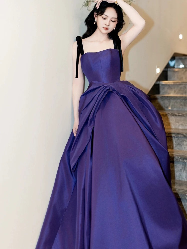 Romantic Fairy Dress Purple Satin Evening Dress on Luulla