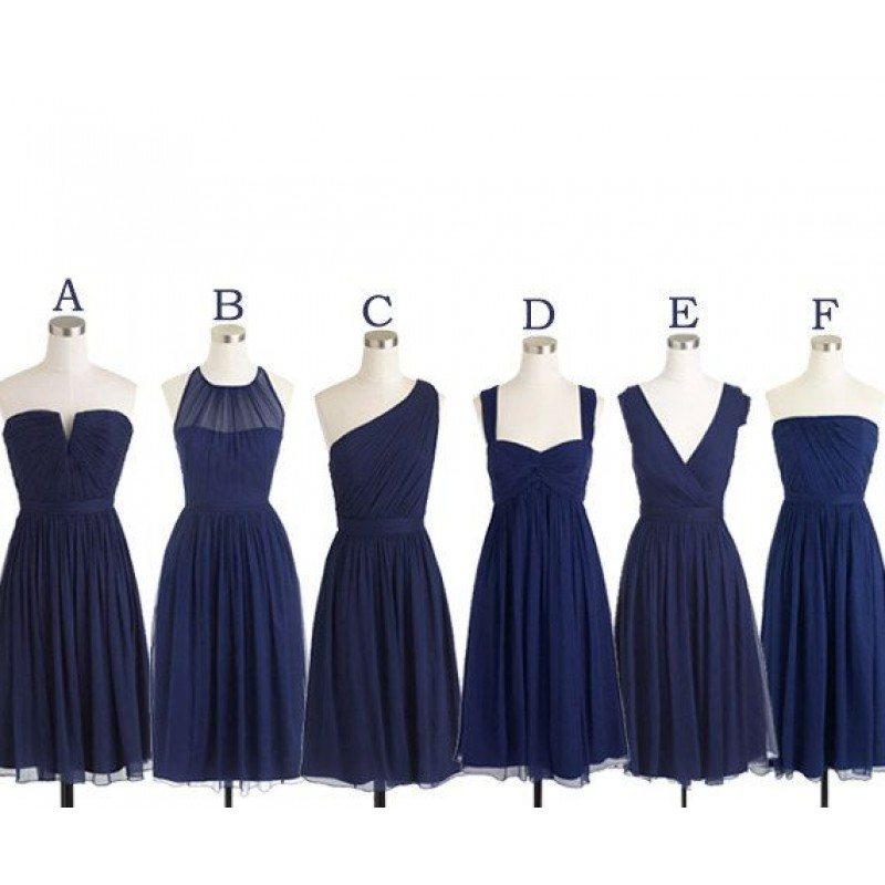 mismatched navy blue bridesmaid dresses misses navy blue dresses Mismatched Navy Blue Elegant Mermaid Floor-length Bridesmaid  Dresses,  SposaBridal
