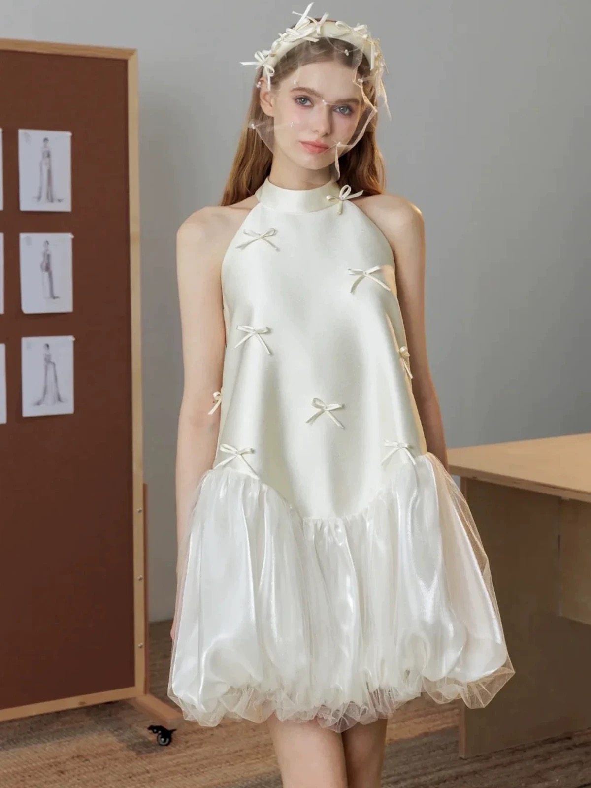 slim fit dress slacks Belle Poque Women Graduation Dress with Pockets Short Bow Cocktail Party  Dresses – Belle Poque Offcial main image 0
