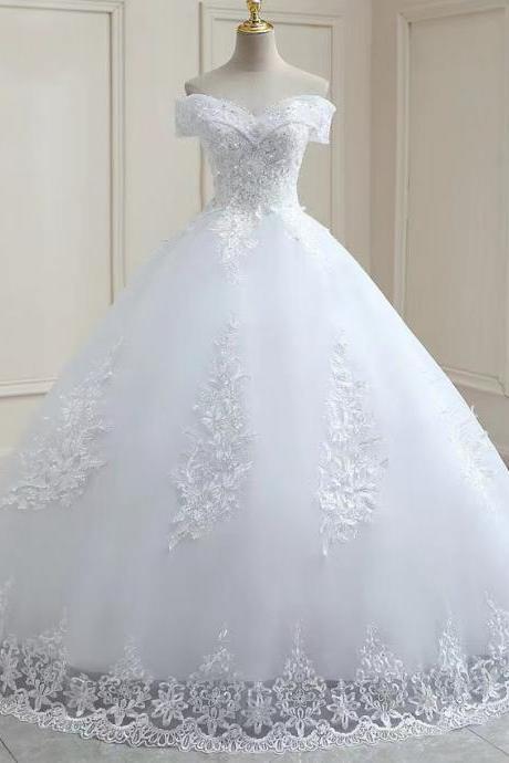 Simple,off Shoulder Wedding Dress, Lace Wedding Dress,handmade