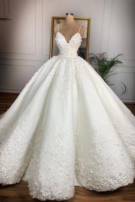 Halter V-neck Wedding Dress, Sexy Lace Floor Length Bridal Wedding Dress,handmade