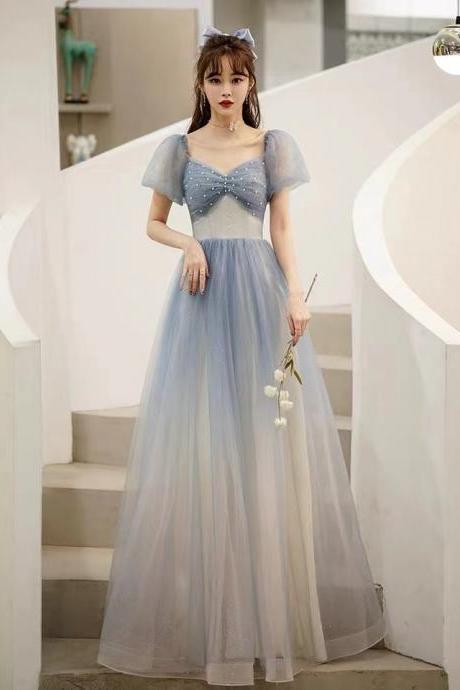 Fairy prom dress, blue star long party dress, sisterhood bridesmaid dress,handmade