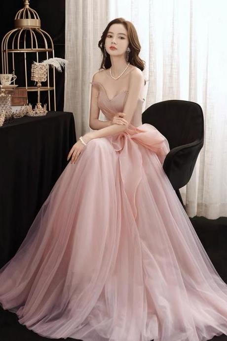 Pink Fairy Party Dress , Strapless Temperament Prom Dress, Haute Couture Princess Dress,handmade