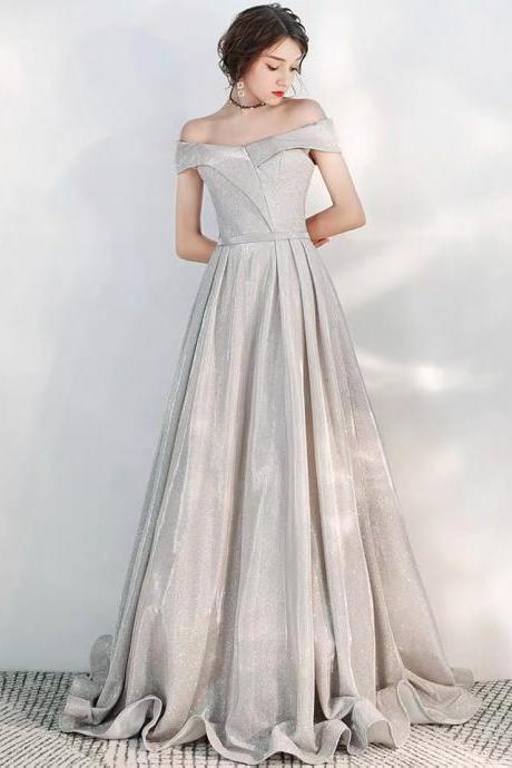 Off-the-shoulder Evening Dress, High Quality, Atmosphere Party Dress, Elegant Prom Dress,handmade