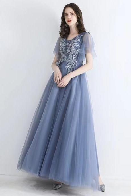 V-neck Evening Dress, Socialite Party Dress, Elegant Bridesmaid Dress,handmade