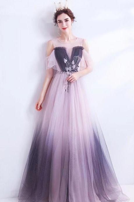 Cheap on sale!Dream prom dress, gradient purple sky dress, fairy party dress,Custom made,Handmade,JB0122