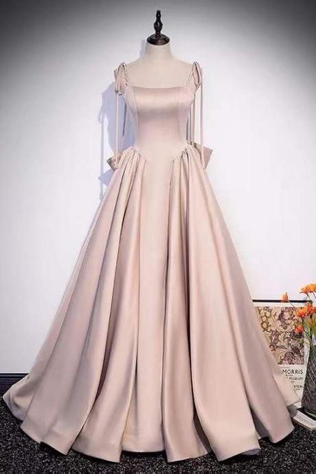 Bow Tie Evening Dress, High-class Sweet Evening Dress, Spaghetti Strap Party Dress,handmade