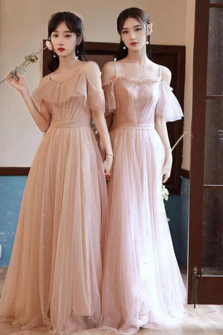 Fairy Bridesmaid Dresses, Pink Prom Dresses, Fashion Party Gowns, Handmade