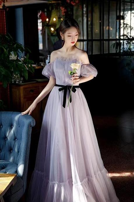 Off Shouder Party Dress,purple Prom Dress,simple Bridesmaid Dress,handmade,jb0180