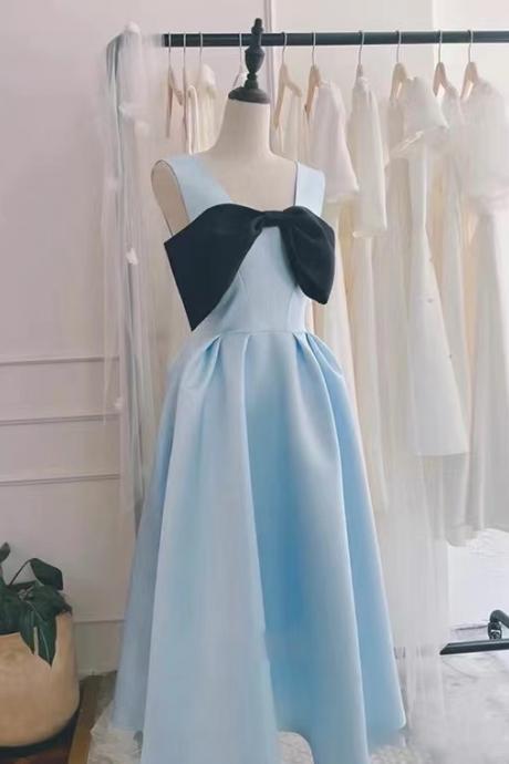 V-neck Party Dress, Cute Princess Dress, Blue Birthday Party Dress,handmade
