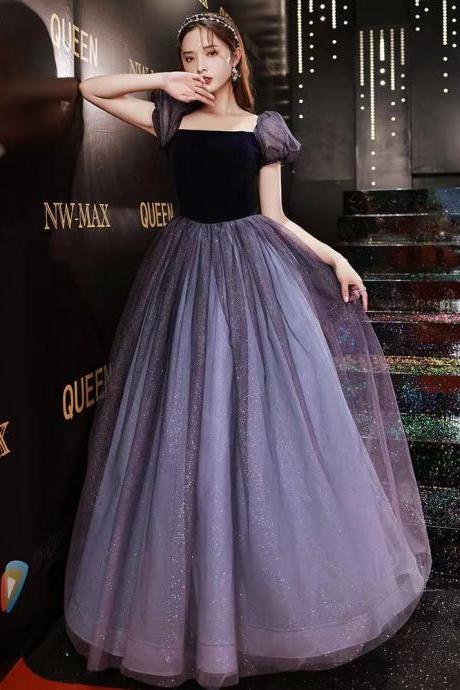 New, gradient temperament fairy graduation dress, bubble sleeve princess dress,handmade