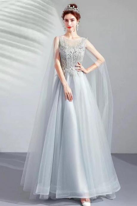 New, gray party dress, fairy prom dress,sleeveless evening dress,handmade 