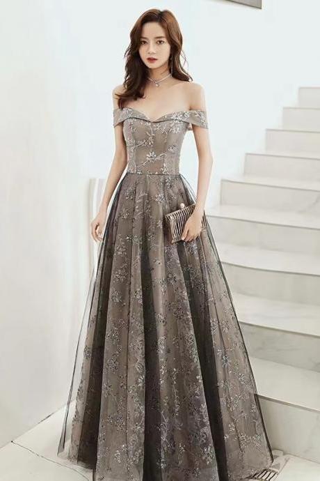 New , temperament party dress, socialite prom dress, sexy off-the-shoulder evening dress,handmade ,JB0262