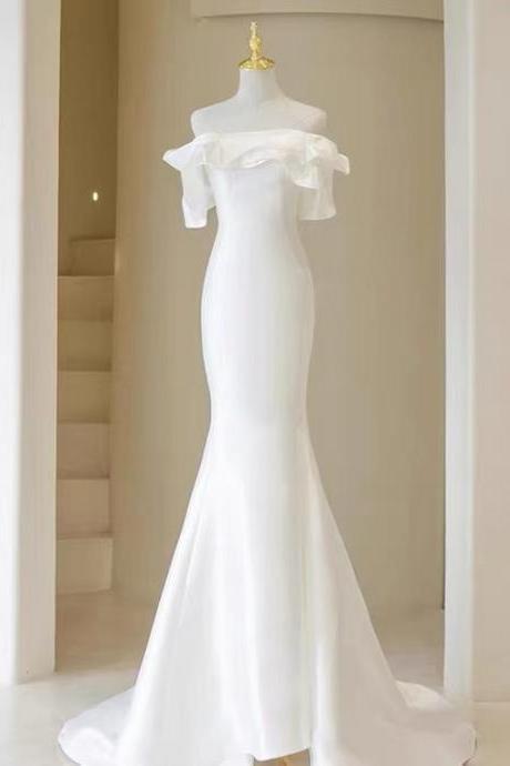Strapless Wedding Dress,sexy Mermaid Bridal Dress, Handmade