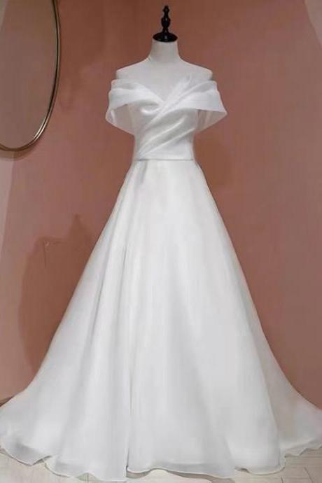 Off Shoulder Wedding Dress,elegant Bridal Dress, Handmade