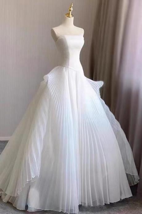 Strapless bridal dress, fairy ball gown wedding dress,Handmade