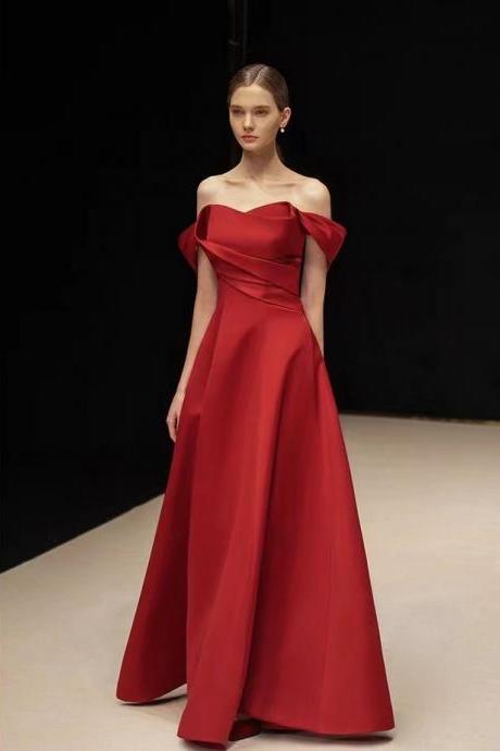 Off Shoulder Party Dress,red Prom Dress ,off Shoulder Evening Dress,handmade