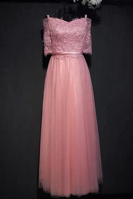 Off Shoulder Prom Dress,pink Party Dress,formal Evening Dress,handmade